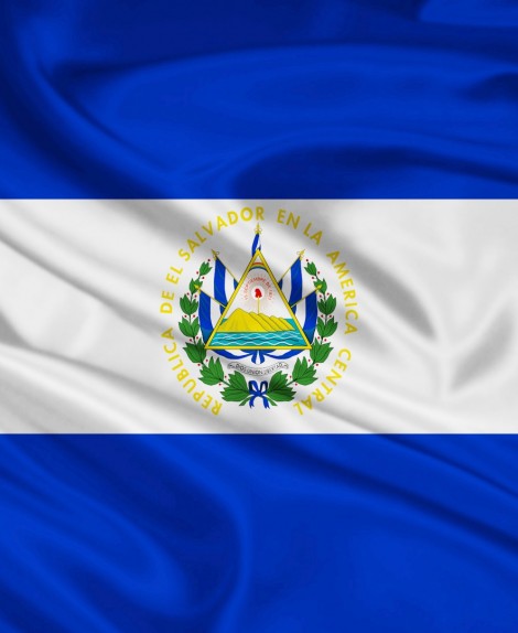 Bandera El Salvador  Grande  90  X 145 cm
