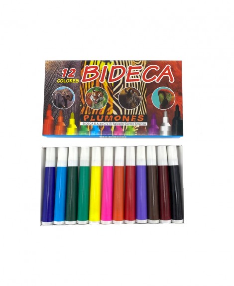 Plumón  Bideca  (Cajita de 12 Colores)