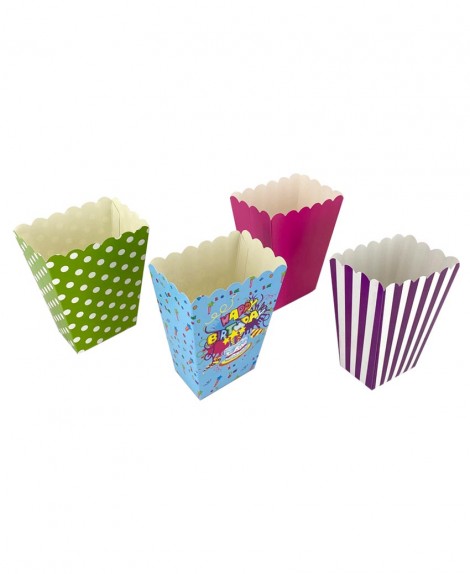 Cajita  Popcorn  Colores  (6 Pza)