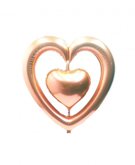 Globo  Jumbo  Dos  Corazones  # 40 (12 Pza)
