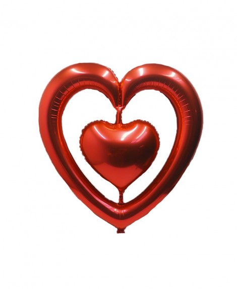 Globo  Jumbo  Dos  Corazones  # 40 (12 Pza)