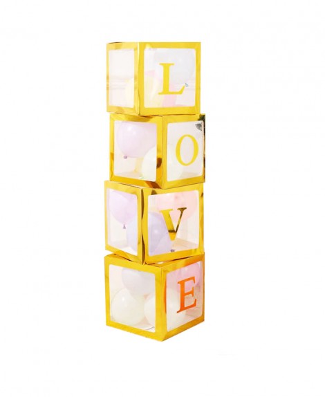 Set  Caja  Love  Dorado y Plateado