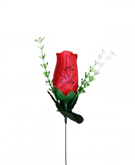 Rosa  Mama /Love  Individual  Con  Corazón  (20 Pza)