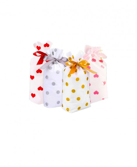 Bolsa  Plástico  Corazón  Liston  Pequeña  (50 Pza) 