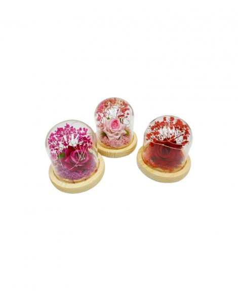 Rosa  Base  De Madera  Con  Luz  # Yj-7681-0