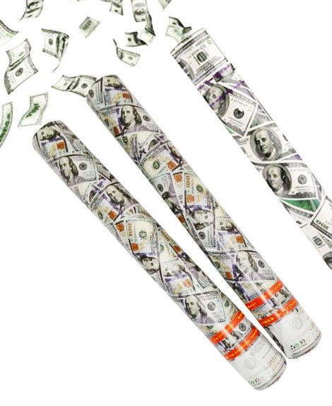 Tubo  Confeti  Dólar  # 40 Cm