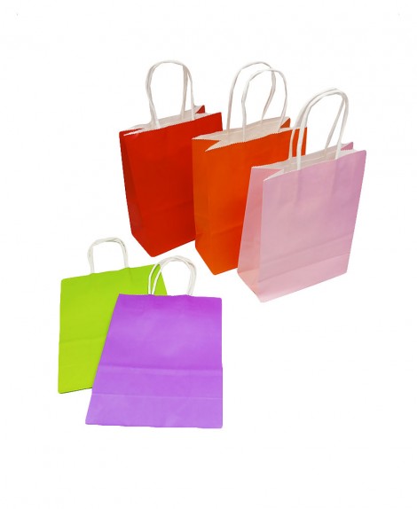 Bolsa  Papel  Color  21 x 16 x 8  (12 Pza)